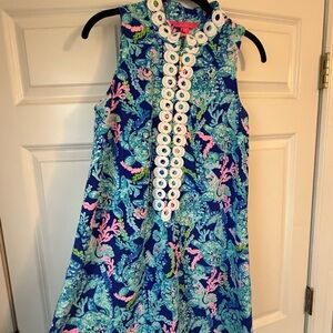 Lilly Pulitzer Vibrant Blue and Pink Midi Dress